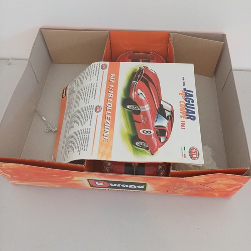 57 - Burago Model Car Kit Boxed with all instructions and parts: Jaguar 'E' Coupe; Porsche 911; Ferrari 2... 