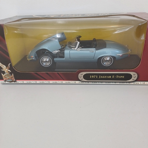 59 - Collection of Six Scaled Boxed Model Cars: 1947 MG TC Midget; MK2 Escort; 1971 Jaguar E-Type; Austin... 