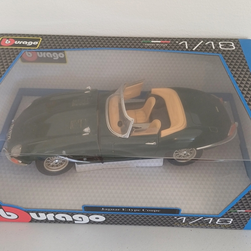 61 - Collection of Four  Scale Model Cars: Jaguar XJS 1975; Jaguar E-Type Coupe; Jaguar E-Type Coupe 1961... 