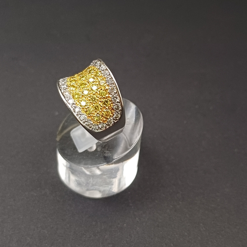 24 - Stunning Yellow and White Diamond Cluster ring.  These Diamonds are Earth Mined and was part of the ... 