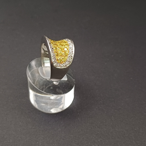 24 - Stunning Yellow and White Diamond Cluster ring.  These Diamonds are Earth Mined and was part of the ... 