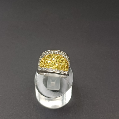 24 - Stunning Yellow and White Diamond Cluster ring.  These Diamonds are Earth Mined and was part of the ... 