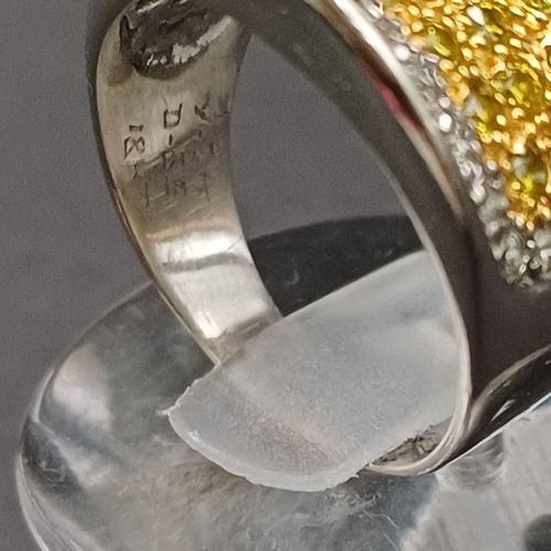 24 - Stunning Yellow and White Diamond Cluster ring.  These Diamonds are Earth Mined and was part of the ... 