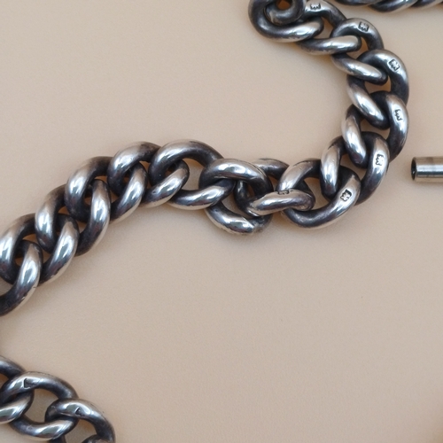 25 - Silver Open Face Pocket Watch, Albert Chain and key. There is no manufacturer on the face of the wat... 