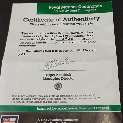 38 - Limited Edition Royal Marines Commando Watch in original box and Certificate/  This is 2924 of 4999.... 