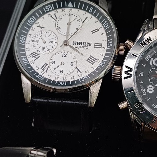 43 - Box of Watches,  11 in all:  Edifice, Sekonda, Casio, Seiko,  Accurist, Avia, Mercier, Guess, Slazen... 