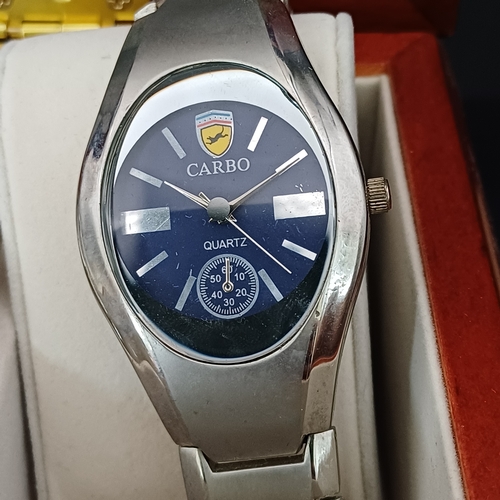 45 - Here we have a Vehicle Themed collection of five watches: Jaguar, Triumph, Ferrari x 2, Carbo.  Thes... 