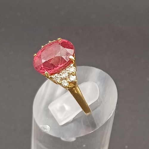 50 - Ruby and Diamond Ring Hallmark date is 2005 Birmingham.
- 18 carat yellow gold
- weight 5.50g
- size... 
