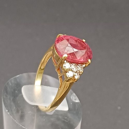 50 - Ruby and Diamond Ring Hallmark date is 2005 Birmingham.
- 18 carat yellow gold
- weight 5.50g
- size... 