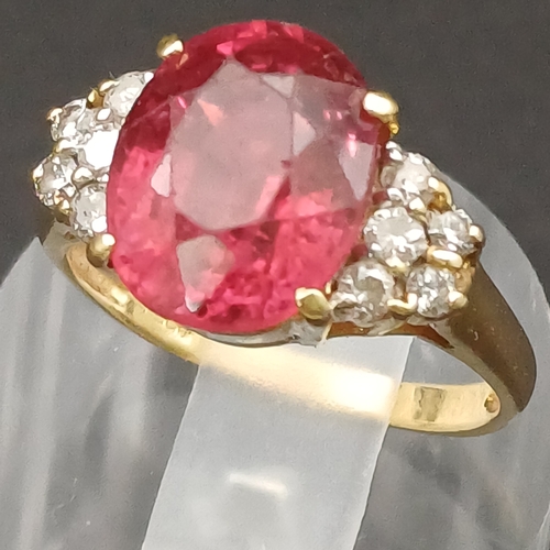 50 - Ruby and Diamond Ring Hallmark date is 2005 Birmingham.
- 18 carat yellow gold
- weight 5.50g
- size... 