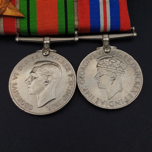 32 - Medal  bar consisting of Defence and Campaign Medals together with Three Stars World War II, Italy a... 