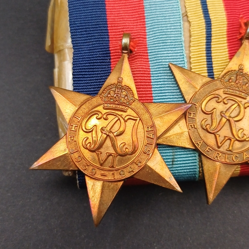 32 - Medal  bar consisting of Defence and Campaign Medals together with Three Stars World War II, Italy a... 