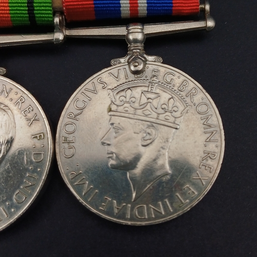 32 - Medal  bar consisting of Defence and Campaign Medals together with Three Stars World War II, Italy a... 