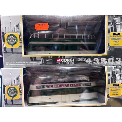117 - Corgi Classics Collection 
Blackpool Ballroom Tram Wartime 43502
Blackpool Ballroom Tram Prewar 4350... 