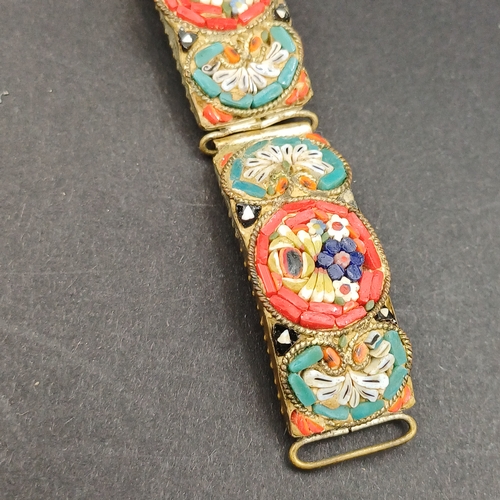 11 - Vintage Italian Micro Mosaic Lot circa 1920s
1.  Floral Link Bracelet.  This is stunning.
2.  Floral... 