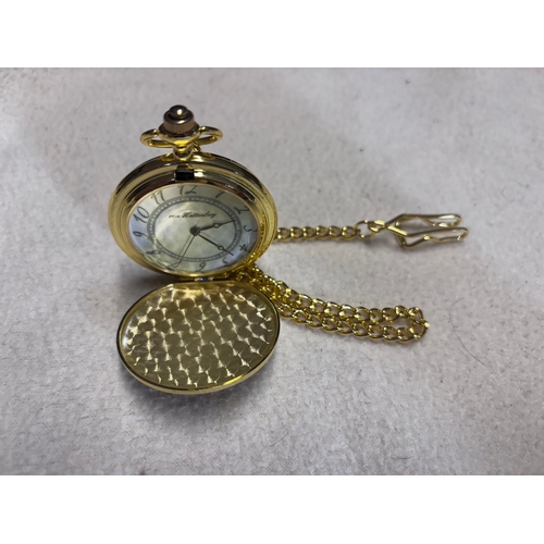 144 - Van Hatterley pocket watch, slight discolouration on glass.