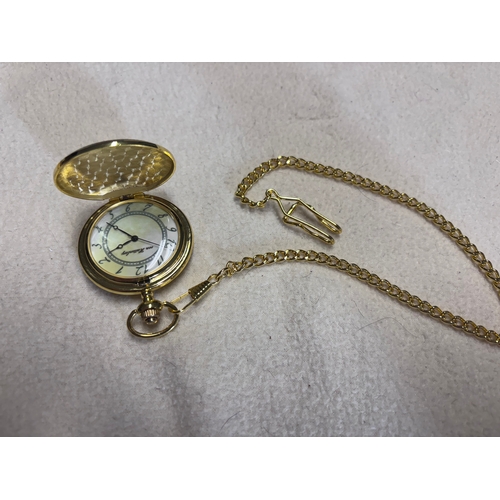 144 - Van Hatterley pocket watch, slight discolouration on glass.