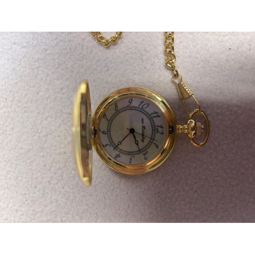 144 - Van Hatterley pocket watch, slight discolouration on glass.