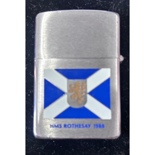 146 - Genuine Zippo windproof lighter featuring the Scottish flag and Rothesay crest to commemorate the fi... 