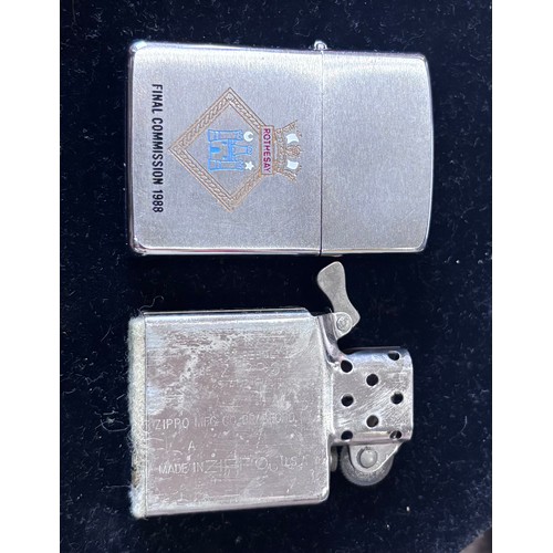 146 - Genuine Zippo windproof lighter featuring the Scottish flag and Rothesay crest to commemorate the fi... 
