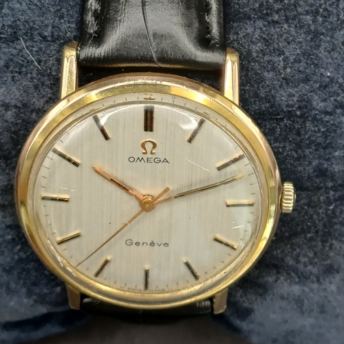 17 - Omega Gold face watch with Stainless Steel case.  Winder works and watch is running nicely.  It does... 