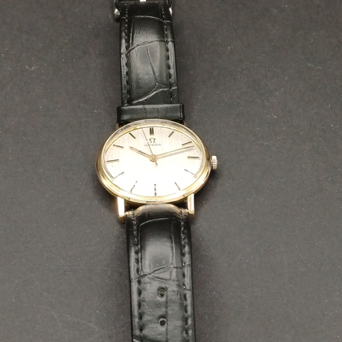 17 - Omega Gold face watch with Stainless Steel case.  Winder works and watch is running nicely.  It does... 