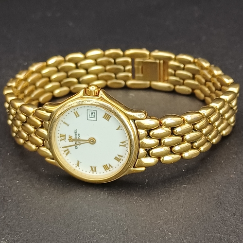 21 - Raymond Weil Geneve 5368 Ladies 25mm Gold Tone Date Watch with new Battery fitted by the Vendor.