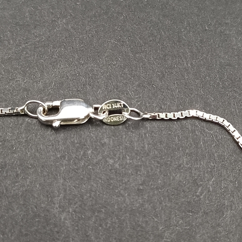 30 - Authentic Canadian Diamond set into  14 carat white gold pendant on a 14 carat white gold chain.  To... 