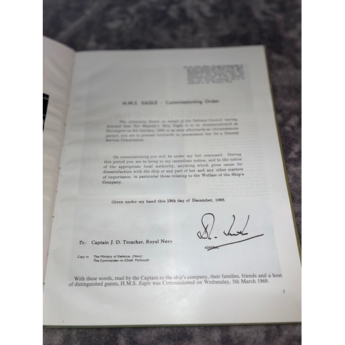 155 - Really wonderful Commission book of HMS Eagle. This lovely book captures a brief history of the ship... 