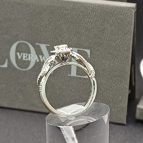 76 - Vera Wang Love Diamond Cluster Ring set in 18 carat white gold.  This is a really pretty ring in its... 