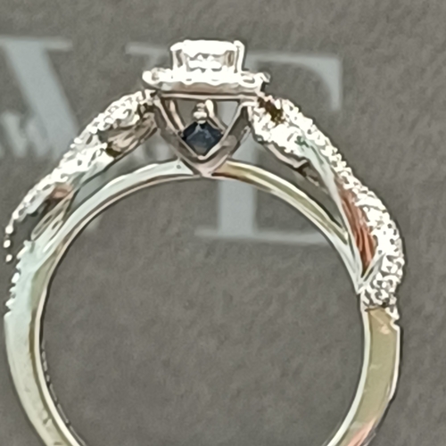 76 - Vera Wang Love Diamond Cluster Ring set in 18 carat white gold.  This is a really pretty ring in its... 