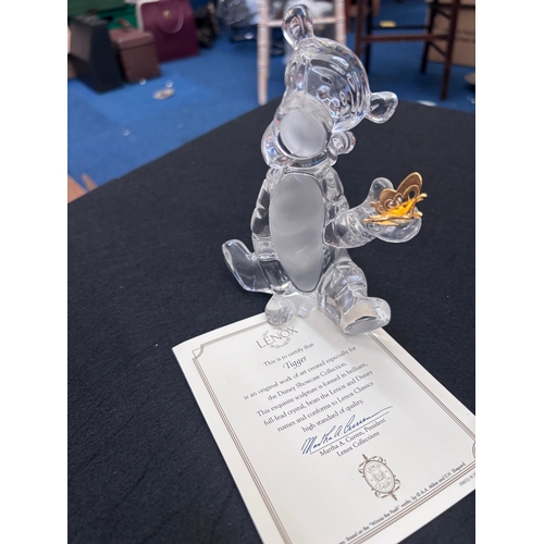 167 - Lennox lead crystal Tigger with gold plated butterfly