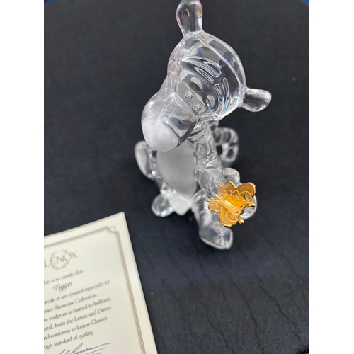 167 - Lennox lead crystal Tigger with gold plated butterfly