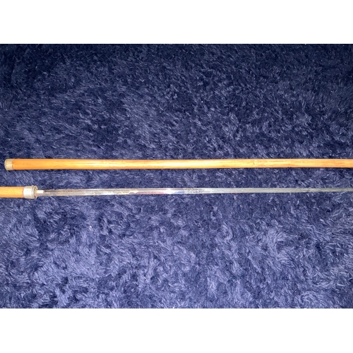 207 - This silver and carved bone sword stick is a rare find. Lovely detailing to the blade. A real stunni... 