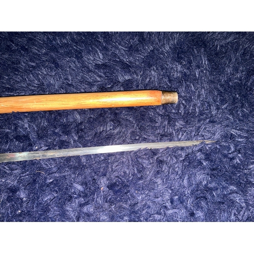 207 - This silver and carved bone sword stick is a rare find. Lovely detailing to the blade. A real stunni... 