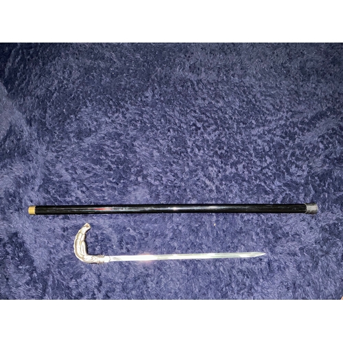 208 - Another fine piece, sword stick believe to have been made in Pakistan (possibly etched onto blade) T... 