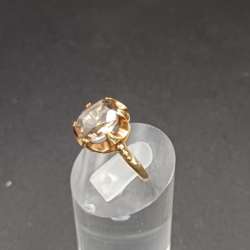 3 - Smoky Quartz Ring set in 9 carat yellow gold.
- size N
- weight 2.4g
