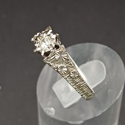4 - Diamond Solitaire Ring circa 1970's
- 9 carat white gold
- size P
- weight 3g
- approximate diamond ... 