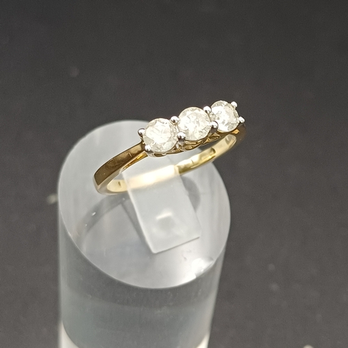 7 - Three Stone Diamond Ring.  
- approximate diamond weight one carat (earth mined)
- size Q
- 9 carat ... 