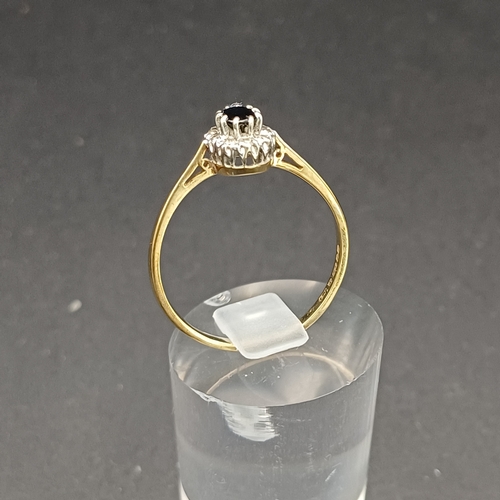 10 - Sapphire and Diamond Cluster Ring
- 9 carat yellow gold
- Size V
- weight 2.30g
