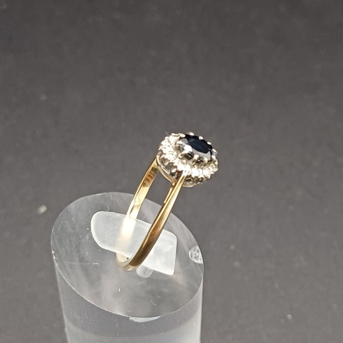 10 - Sapphire and Diamond Cluster Ring
- 9 carat yellow gold
- Size V
- weight 2.30g