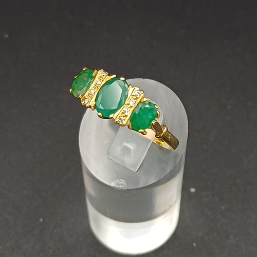 12 - Beautiful Emerald and Diamond Ring hallmark showing 1958.
- weight 4.83g
- 18 carat yellow gold
- si... 