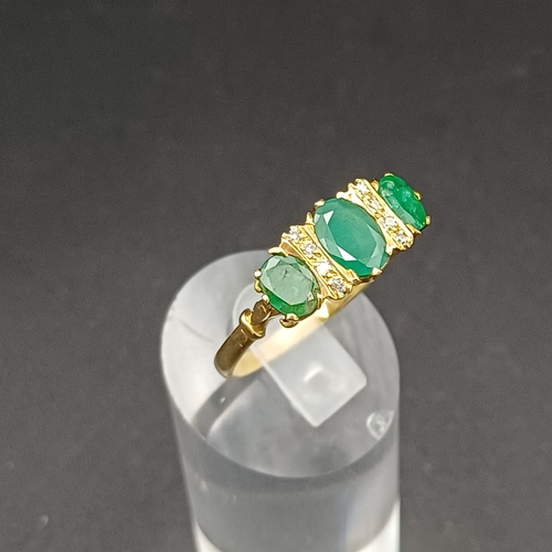 12 - Beautiful Emerald and Diamond Ring hallmark showing 1958.
- weight 4.83g
- 18 carat yellow gold
- si... 