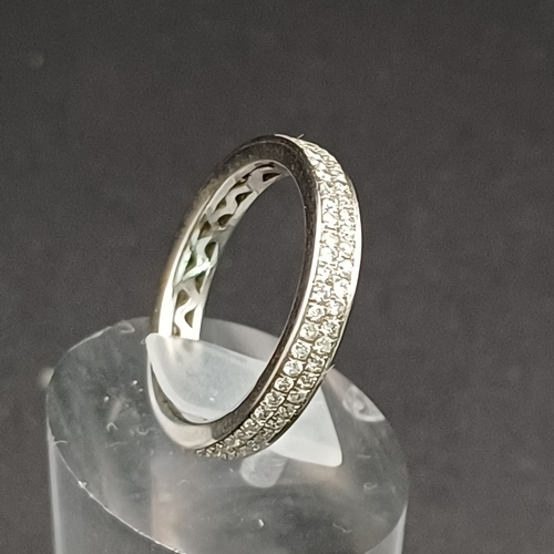 17 - Diamond Full Eternity Ring set in 18 carat white gold.  
- weight 4g
- 18 carat white gold
-  size O