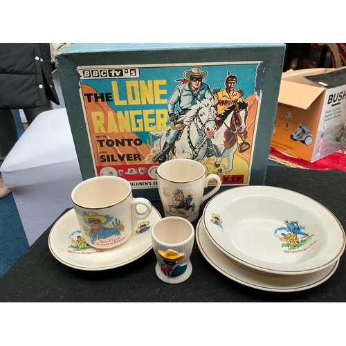 214 - BBC TV The Lone Ranger with Tonto and SIlver children’s dinner set. (1962)
In perfect condition stil... 