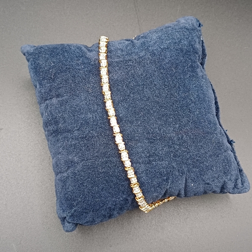 22 - Stunning 18 carat yellow gold Diamond Line Bracelet weighing 5.15g with approximately one carat weig... 