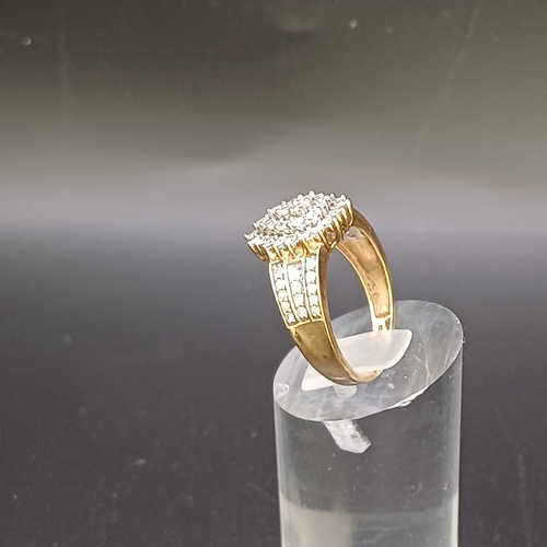 24 - Diamond Cluster Ring in a heart shape design with diamond set shoulders.
- 9 carat yellow gold
- wei... 