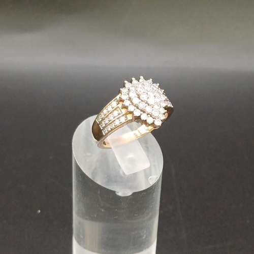 24 - Diamond Cluster Ring in a heart shape design with diamond set shoulders.
- 9 carat yellow gold
- wei... 