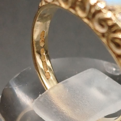 40 - Opal and Diamond Ring set in 9 carat yellow gold.
- weight 4.30g
- size L