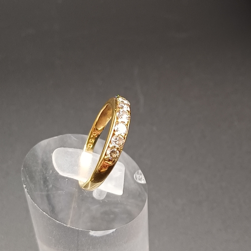 45 - Diamond Half Eternity Ring set in 18 carat yellow gold.
- weight 2.25g
- size L / M
- Diamond weight... 